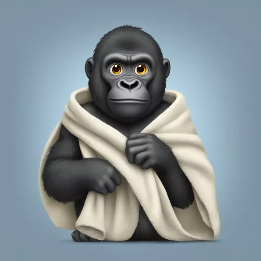 Gorilla holding a blanket emoji