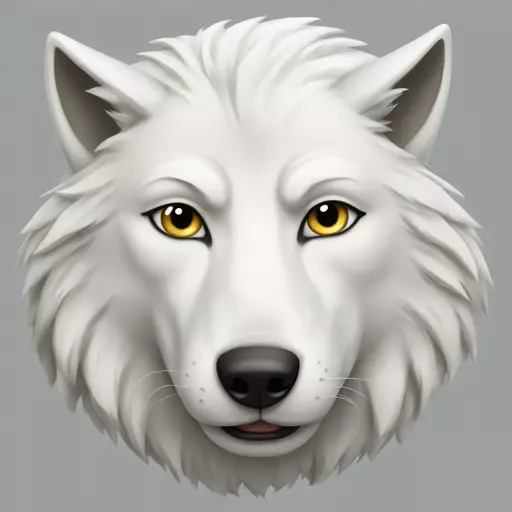 white wolf therian emoji