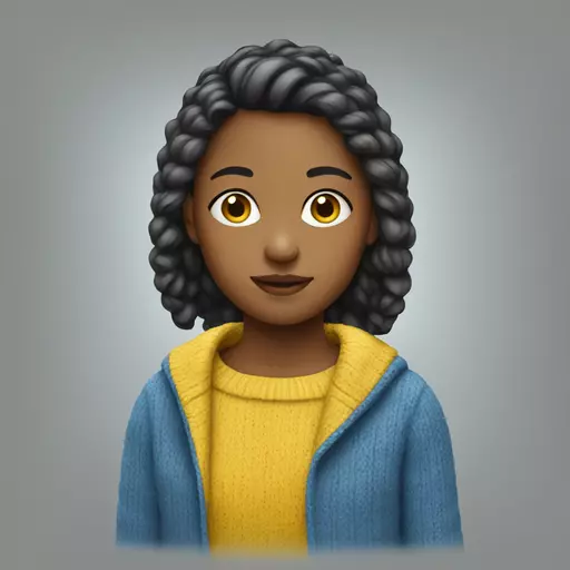 girl in blue and yellow sweater emoji
