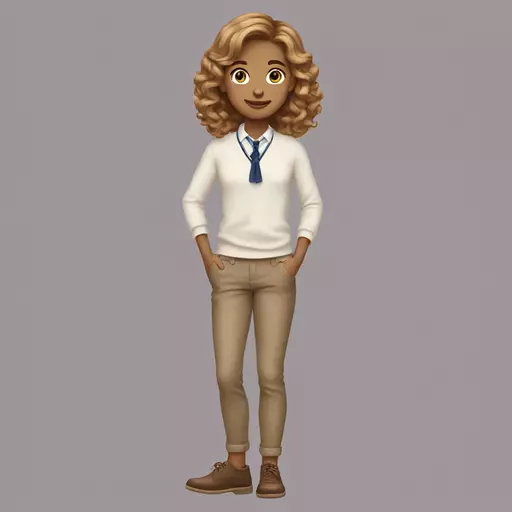 Full body preppy light brown hair emoji