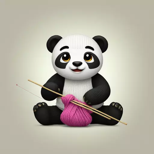 panda knitting emoji