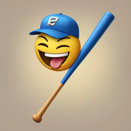 Winking emoji getting bonked with a baseball bat but he’s happy about it emoji
