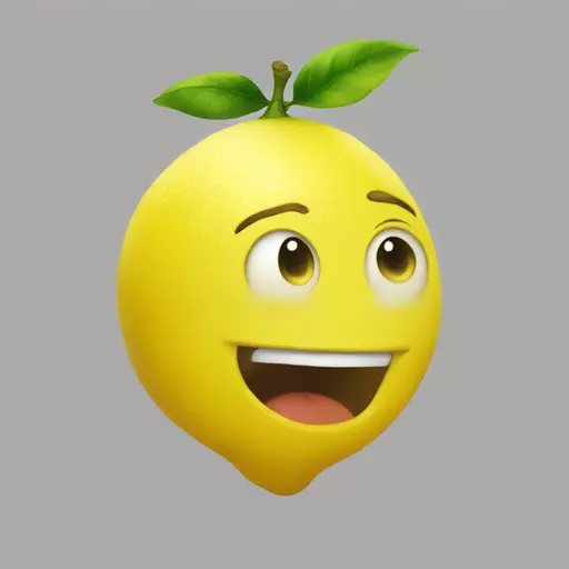 a lemon doing an LMAO face from discord reacts emoji