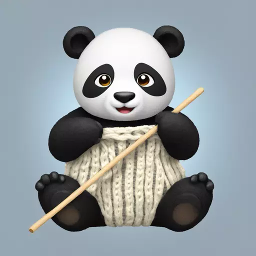 panda knitting emoji