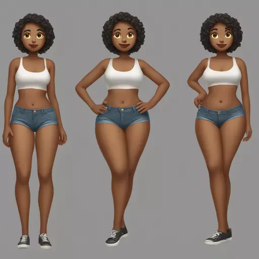 Full body girl With very, very, very large thighs and  emoji