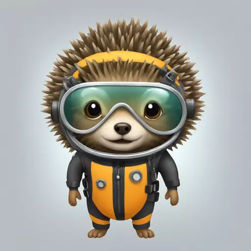 hedgehog in diving suit emoji