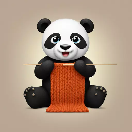 panda knitting emoji