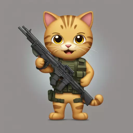 Armed cat emoji
