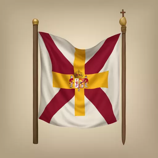 Spanish colonial flag, the cross of burgundy on a flag emoji