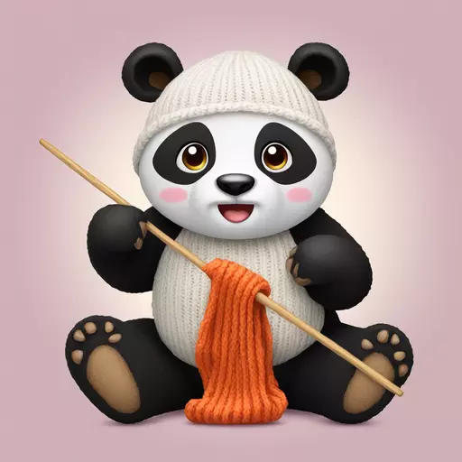 panda knitting emoji