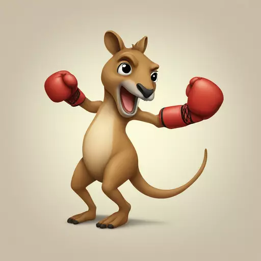 Kangaroo boxing emoji