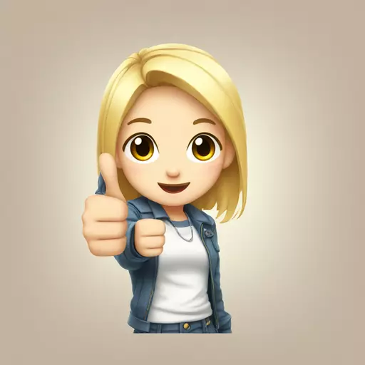 chibi emoji of anime girl giving thumbs up emoji