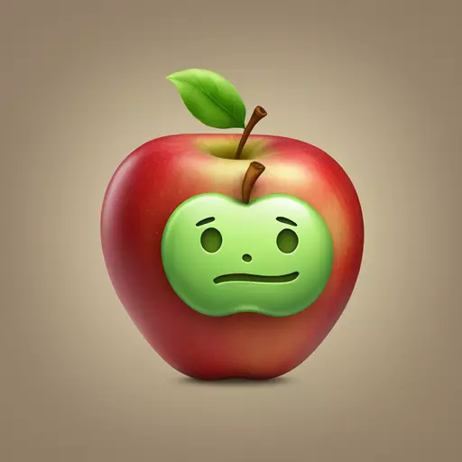 Apple with inscription ak82 emoji