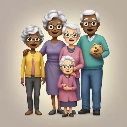 granny with family emoji