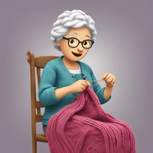granny knitting emoji