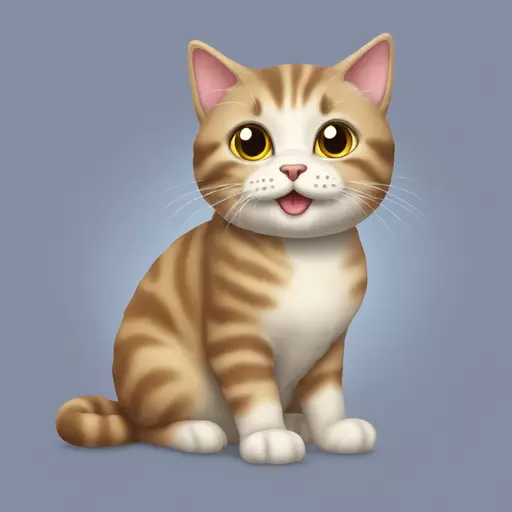Cute Manx cat behave coquettishly emoji