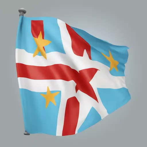 Flag of Galicia with a red star in the center emoji