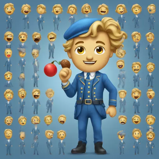 De rode bal in de blauwe doos. emoji