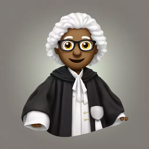 kangaroo judge with colonial white wig and black robe emoji
