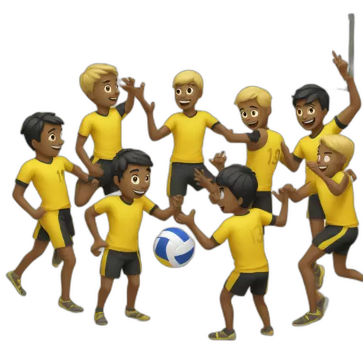 Yellow boys playing volleyball emoji