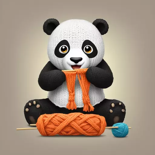 panda knitting emoji