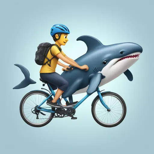 biking with whale emoji
