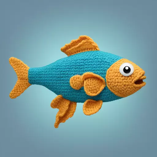 a fish is crochet emoji