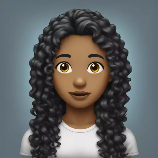 girl long black curly hair emoji