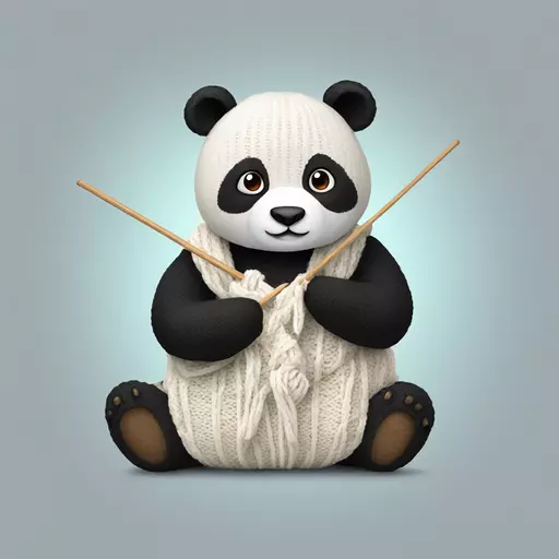 panda knitting emoji