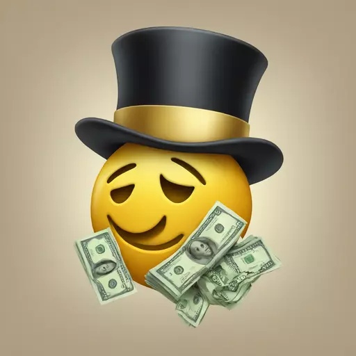 emoji with a top hat and money emoji