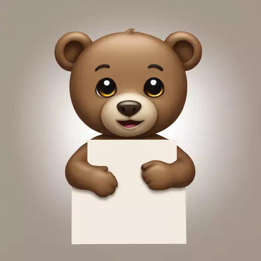 create a milk & mocha bear holding up a sign with snm emoji