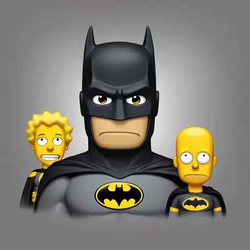 Batman and Homer Simpson emoji