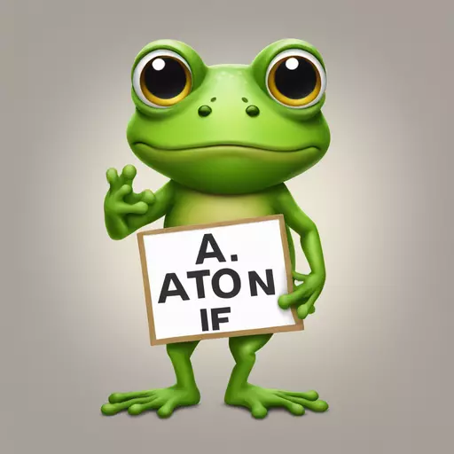 Peepo the frog; holding a sign that says "A.I." as if protesting emoji
