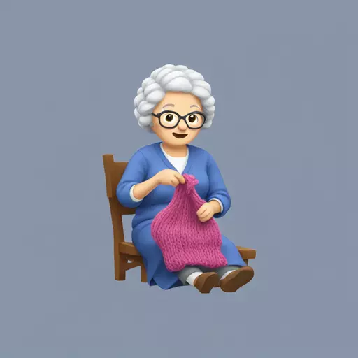 granny knitting emoji