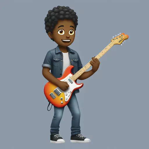 boy playing electric guitar emoji
