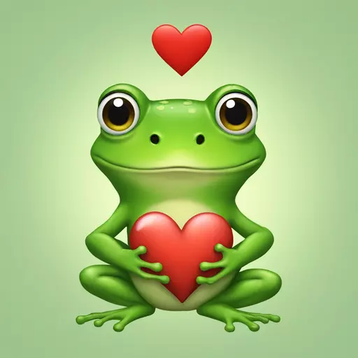 Frog with heart emoji