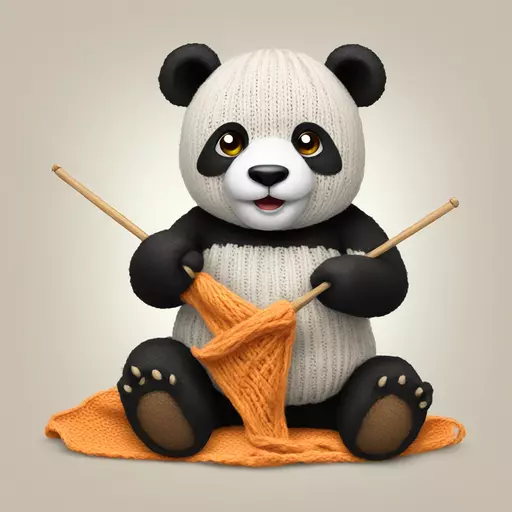 panda knitting emoji