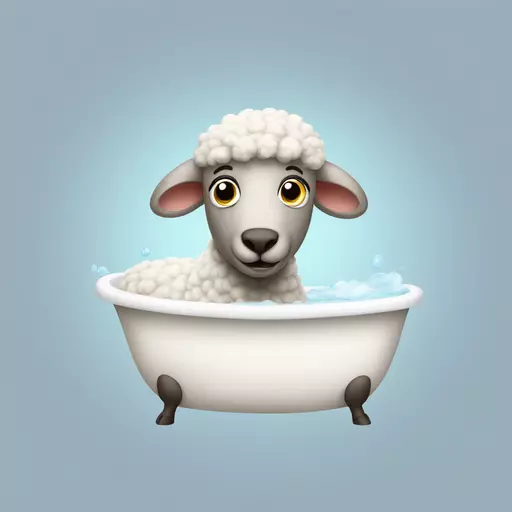 sheep in a bathtub emoji