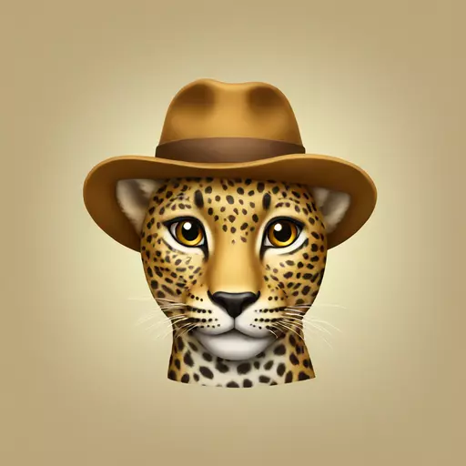 leopard with hat emoji