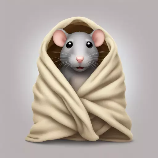 a rat in a blanket emoji