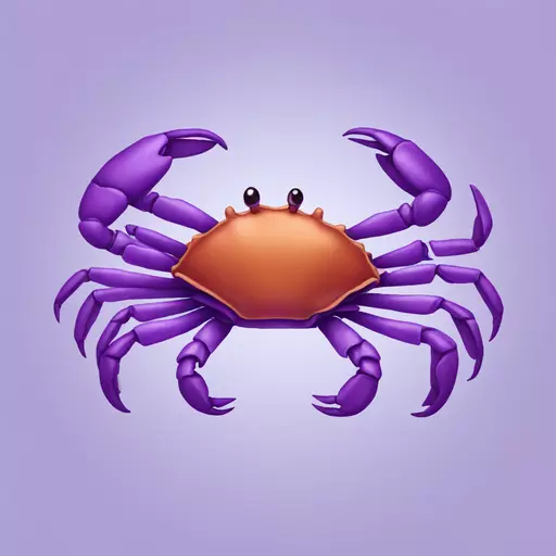 A purple crab ribbon emoji