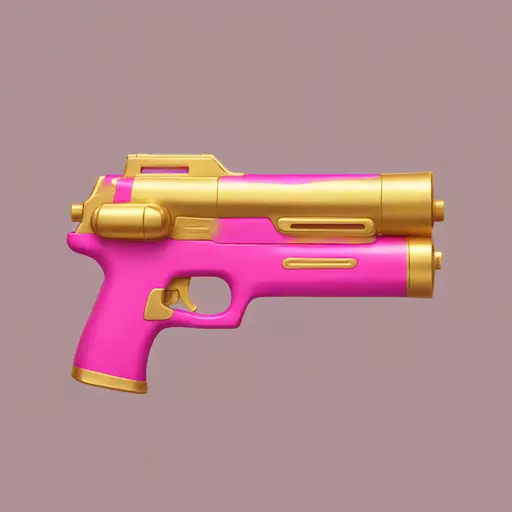 Pink and gold water gun  emoji
