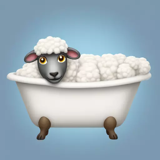 sheep in a bathtub emoji