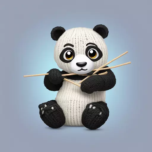 panda knitting emoji