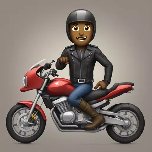 cartoon motorcycle with a rider emoji
