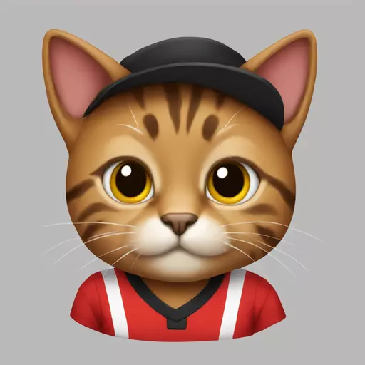 Cat wearing Flamengo clothes emoji