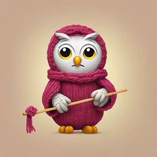 owl knitting emoji