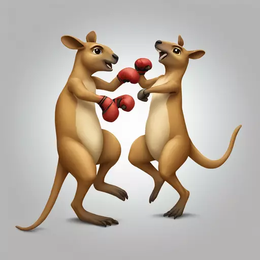 Kangaroo boxing emoji