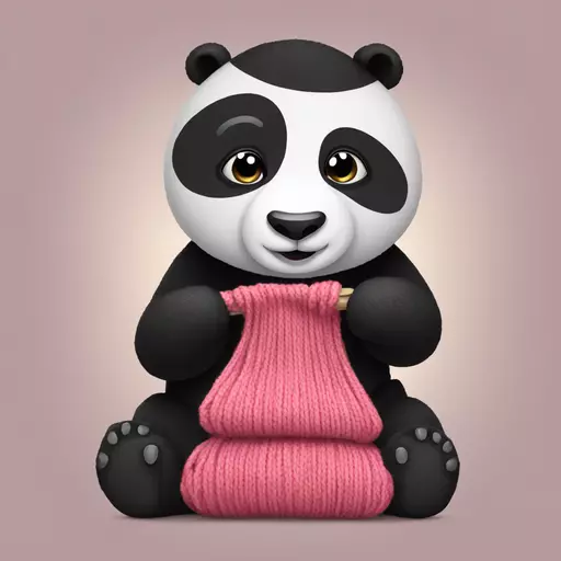 panda knitting emoji
