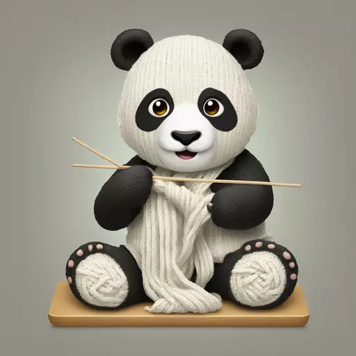 panda knitting emoji